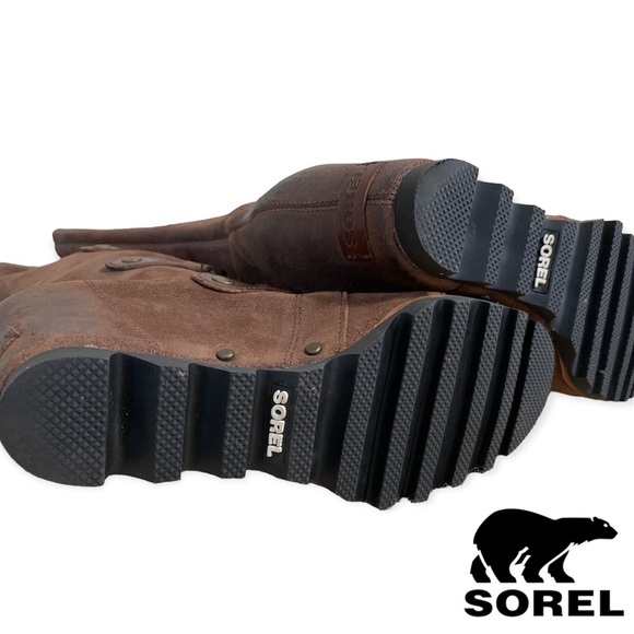 Sorel Joan Of Arctic Wedge Tall Leather Boots Lace Up EUC Size - 6 - Picture 5 of 9